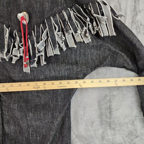 Circle T by Marilyn Lenox Shirt Womens Medium Gray Western Vintage Made In USA - Picture 5 of 12